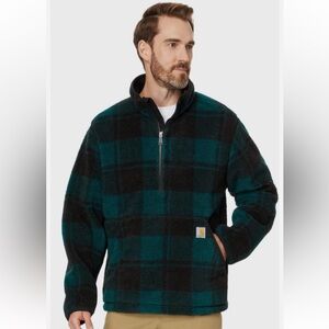 NWT Carhartt Men’s Green and Black Fleece Pullover